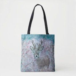 Bolsa Tote Deer in a field of flowers