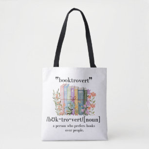 Bolsa Tote Definição "Booktrovert"