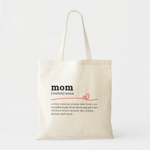 Bolsa Tote Definição da Mãe - Presente Minimalista para a Mãe