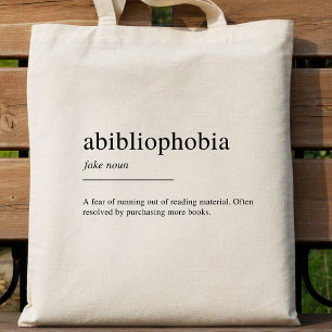 Bolsa Tote Definição de abibliofobia