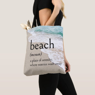 Bolsa Tote Definição de BEACH em terra firme