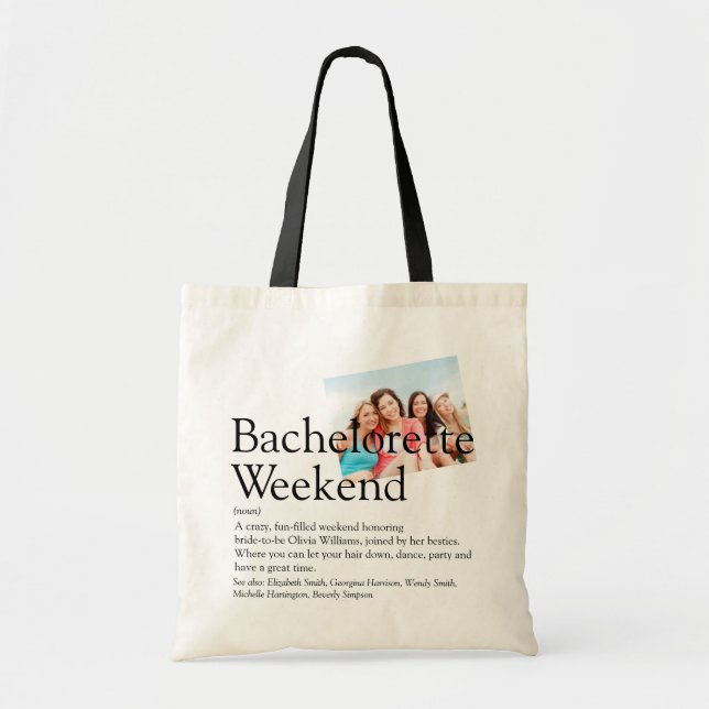 Bolsa Tote Definição de Fim de Semana de Despedida de Solteir (Frente)