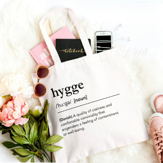 Bolsa Tote Definição de Hygge Estilo de Vida Escandinavo Dina