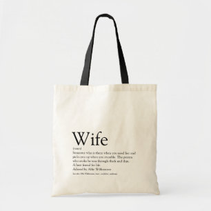 Bolsa Tote Definição de Melhor Esposa do Mundo em Preto e Bra