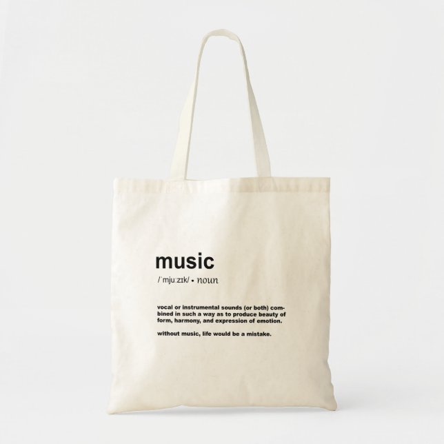 Bolsa Tote Definição de Música (Frente)