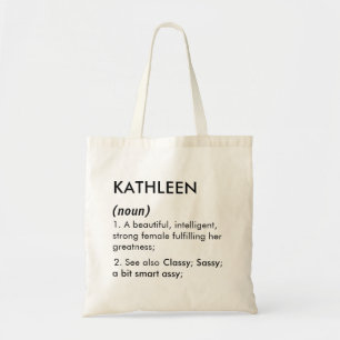 Bolsa Tote Definição de nome Kathleen editável, nome personal