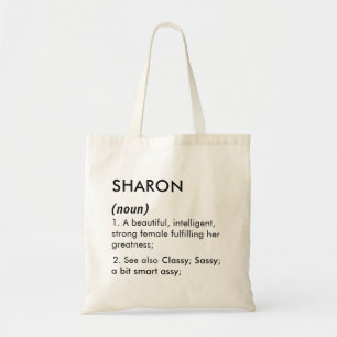 Bolsa Tote Definição de nome Sharon editável, nome personaliz
