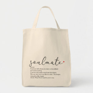 Bolsa Tote Definição de Parceiro Ideal Personalizada Coração
