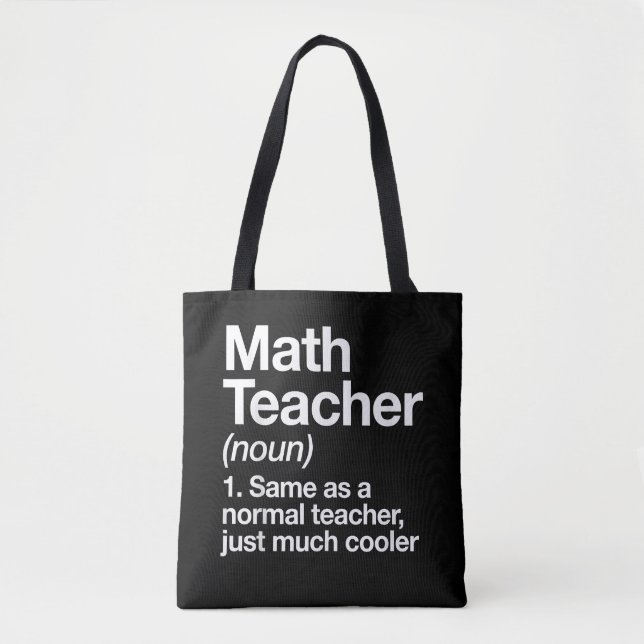 Bolsa Tote Definição de Professor de Matemática Volta às Aula (Frente)