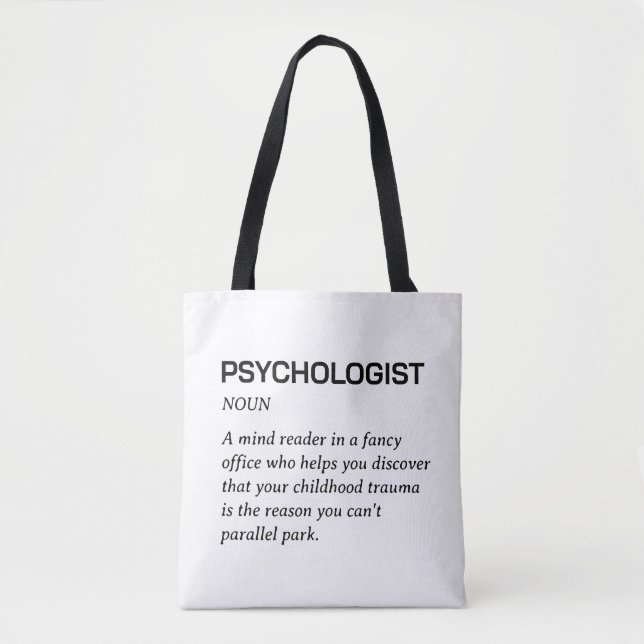 Bolsa Tote Definição de Psicólogo Engraçado (Frente)
