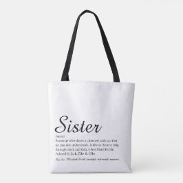Bolsa Tote Definição de Script da Melhor Irmã do Mundo de Tod