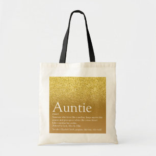 Bolsa Tote Definição de Tia Tiazinha Brilho Dourado Glam Melh