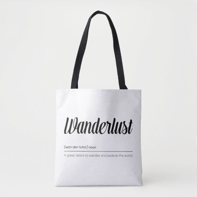 Bolsa Tote Definição de Wanderlust (Frente)