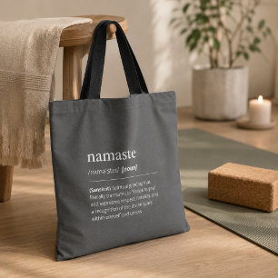 Bolsa Tote Definição de Yoga Namaste moderna preta Instrutor