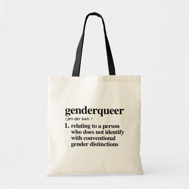 Bolsa Tote Definição do gênero - Termos LGBTQ Definidos - (Frente)