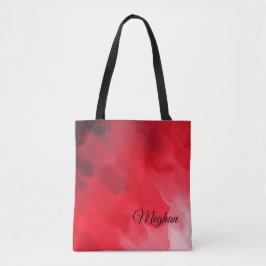 Bolsa Tote Degradê de Tons de Vermelho em Padrão Ondulado