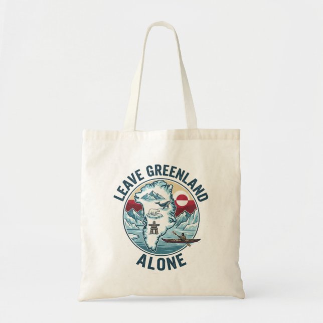 Bolsa Tote Deixe a Groenlândia em Paz (Frente)