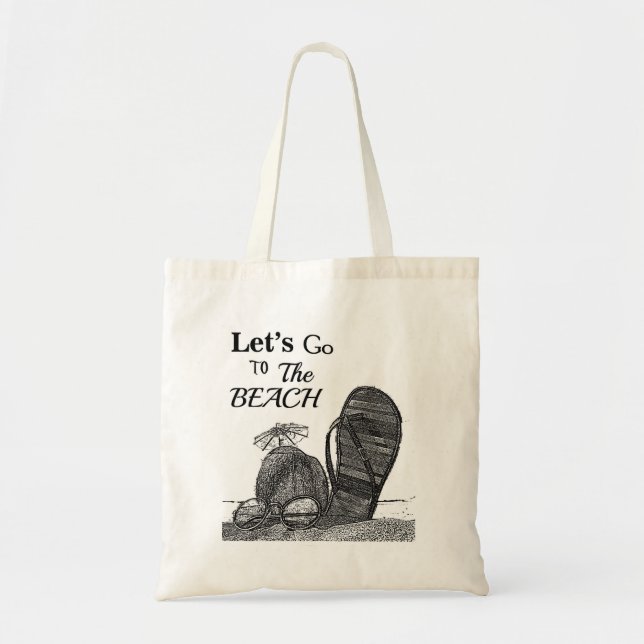 Bolsa Tote Deixe-nos ir à sacola da praia (Frente)