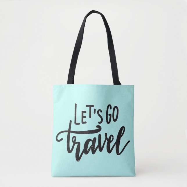 Bolsa Tote Deixe-nos ir viagem (Frente)