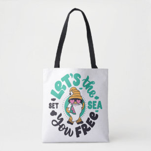 Bolsa Tote Deixe o mar liberar o Gnome Tee