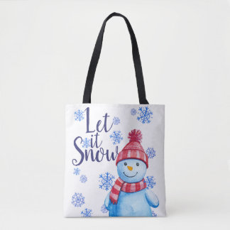 Bolsa Tote Deixe-o nevar com flocos de neve