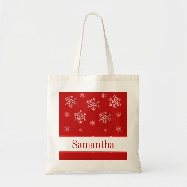 Bolsa Tote Deixe-o nevar, Saco Vermelho (Frente)