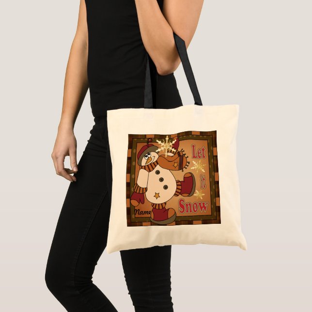 Bolsa Tote Deixe-o Snowman Soliday (Frente (produto))