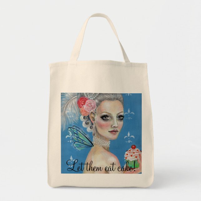 Bolsa Tote Deixe-os comer bolo (Frente)