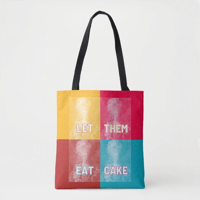 Bolsa Tote "Deixe-Os Comer Bolo": Marie Antoinette (pop art) (Frente)
