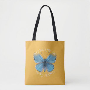 Bolsa Tote Deixe Seus Sonhos Voarem Borboleta Azul