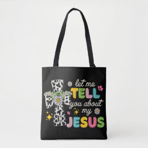 Bolsa Tote Deixem-Me Falar-Vos Sobre O Meu Jesus Groovy Chris
