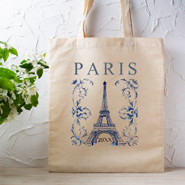Bolsa Tote Delft Blue Paris Eiffel Tower