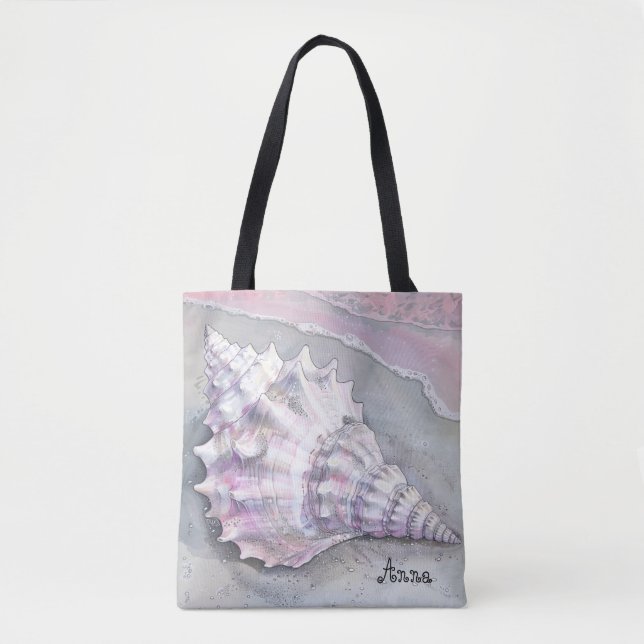 Bolsa Tote Delicate Soft Pastel Lilac Seashell (Frente)
