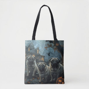 Bolsa Tote Delícia Canina de Pug na Noite de Halloween