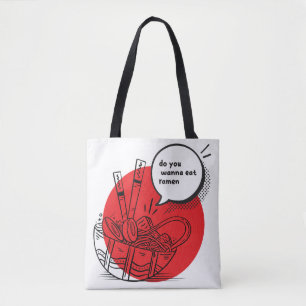 Bolsa Tote Delicioso Ramen Kawaii - Comida Japonesa Divertida