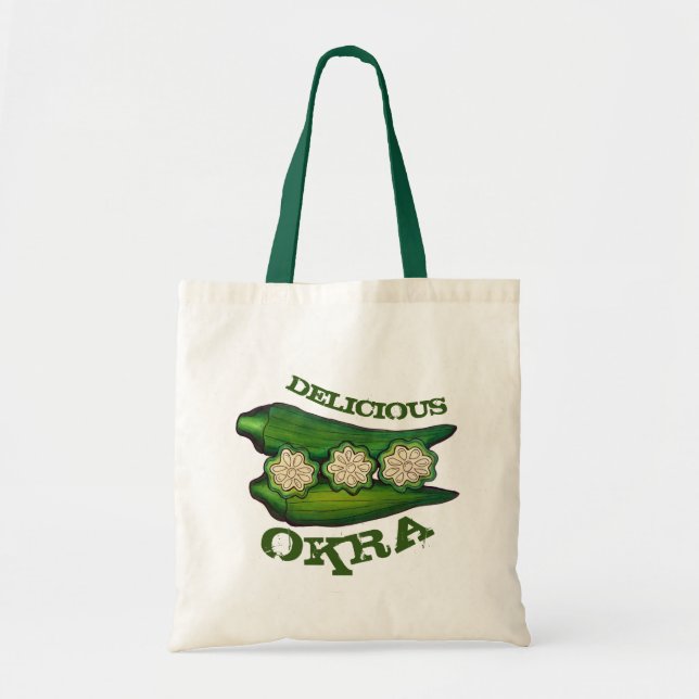 Bolsa Tote Delicious Okra Pods Southern Comida Cuisine (Frente)
