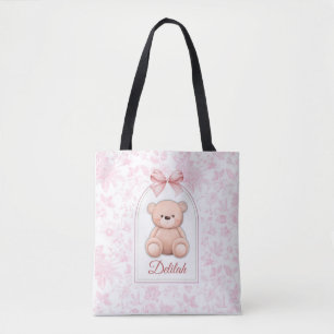 Bolsa Tote Delilah Design de Enfermeiro de Urso Rosa Person