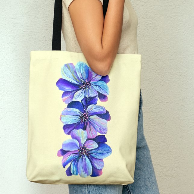 Bolsa Tote Delphinium Flowers Casual Chic Fashion (Criador carregado)