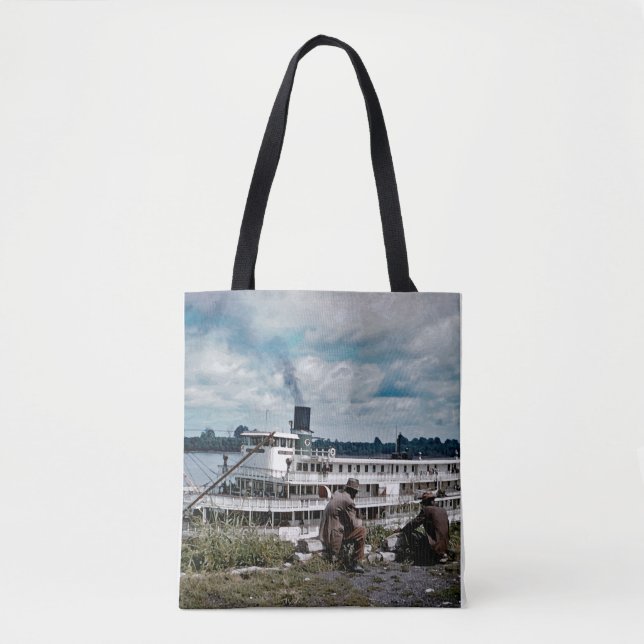 Bolsa Tote Delta Queen Steamboat Mississippi River Art (Frente)
