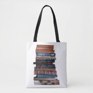 Bolsa Tote Demasiado afeiçoado da pilha livro-Velha dos
