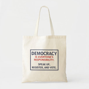 Bolsa Tote Democracia Responsabilidade Fala Votação Registrad