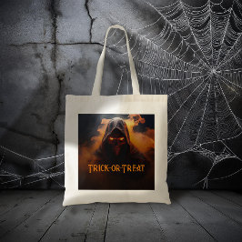 Bolsa Tote Demônio escuro com fumaça alaranjada halloween