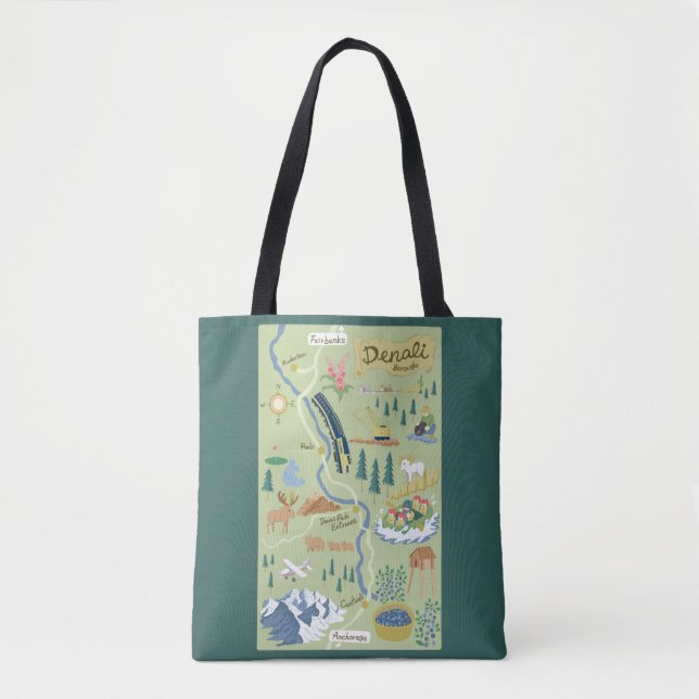 Bolsa Tote Denali Borough Map Toto Bag (Frente)