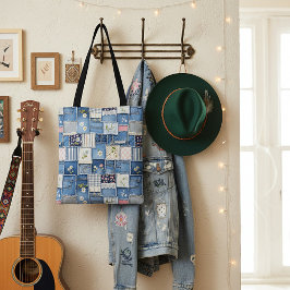 Bolsa Tote Denim Patchwork