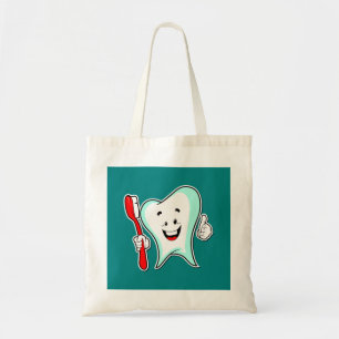 Bolsa Tote Dente bonito feliz dos desenhos animados com uma