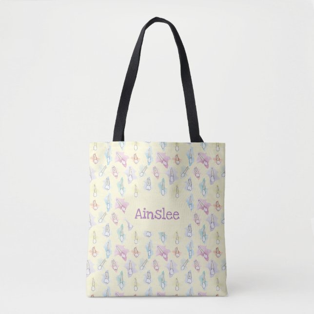 Bolsa Tote Dentes personalizados de aquarela (Frente)