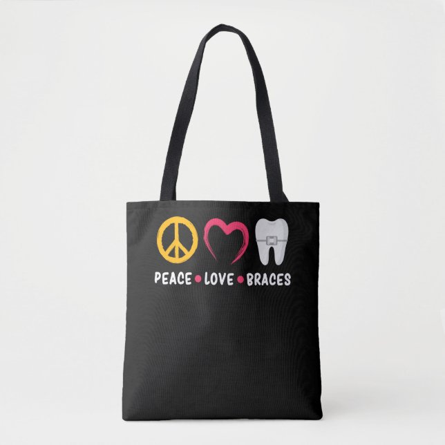 Bolsa Tote Dentista Engraçado Brancos de Amor Ortodontista (Frente)