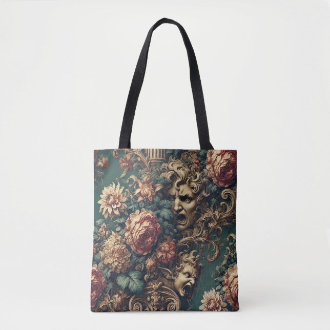 Bolsa Tote Deranged Decadence – Gothic Victorian Floral  (Frente)