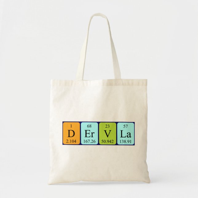 Bolsa Tote Dervla periódica mesa name tote bag (Frente)