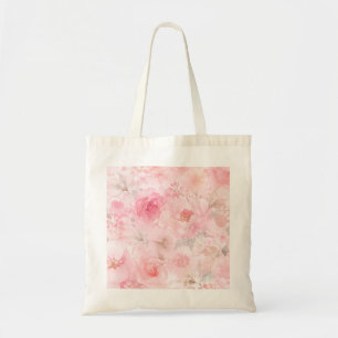 Bolsa Tote Desabrochar de Rubor Aquarela Floral